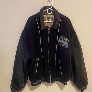 Avirex Navy Blue Bomber Jacket with Blue Patch